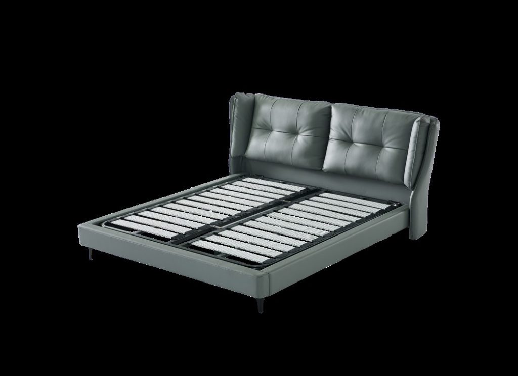 Bed Frame with Slatted Base – Tufted Headboard