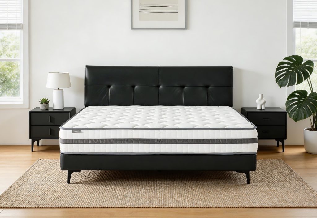 Bed Frame with Slatted Base – Bedroom