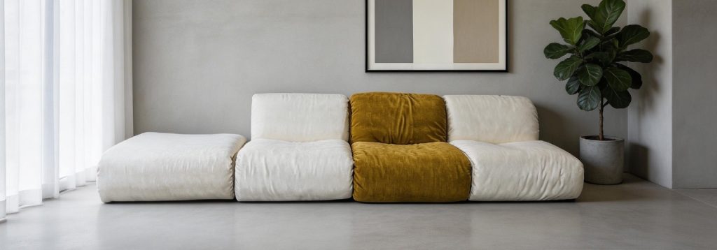 Compression Sofa – Cream Modular 3-Seater