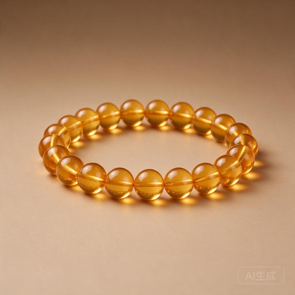 Amber Resin Bead Bracelet