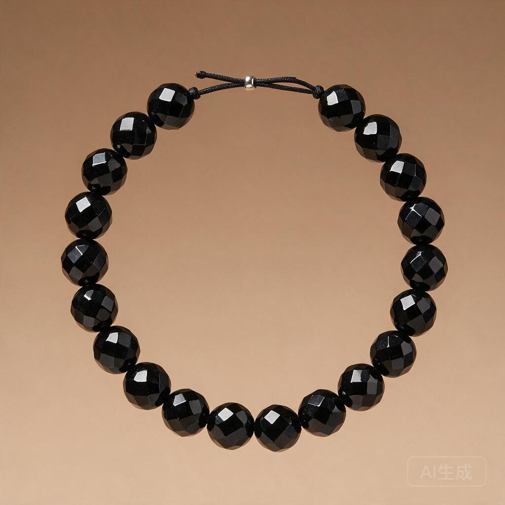 Black Obsidian Bead Bracelet