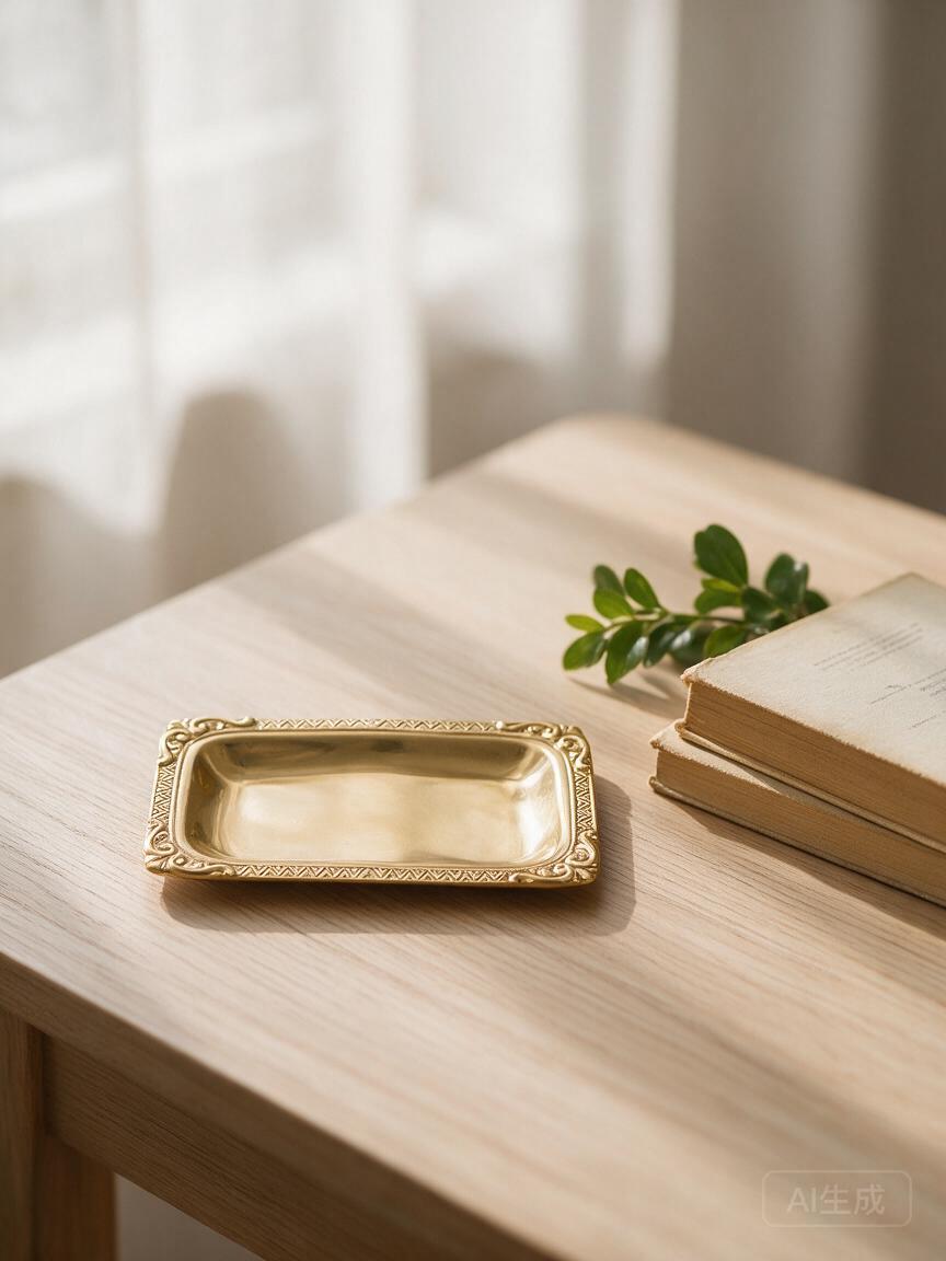 Carved Brass Incense Tray - Image 3