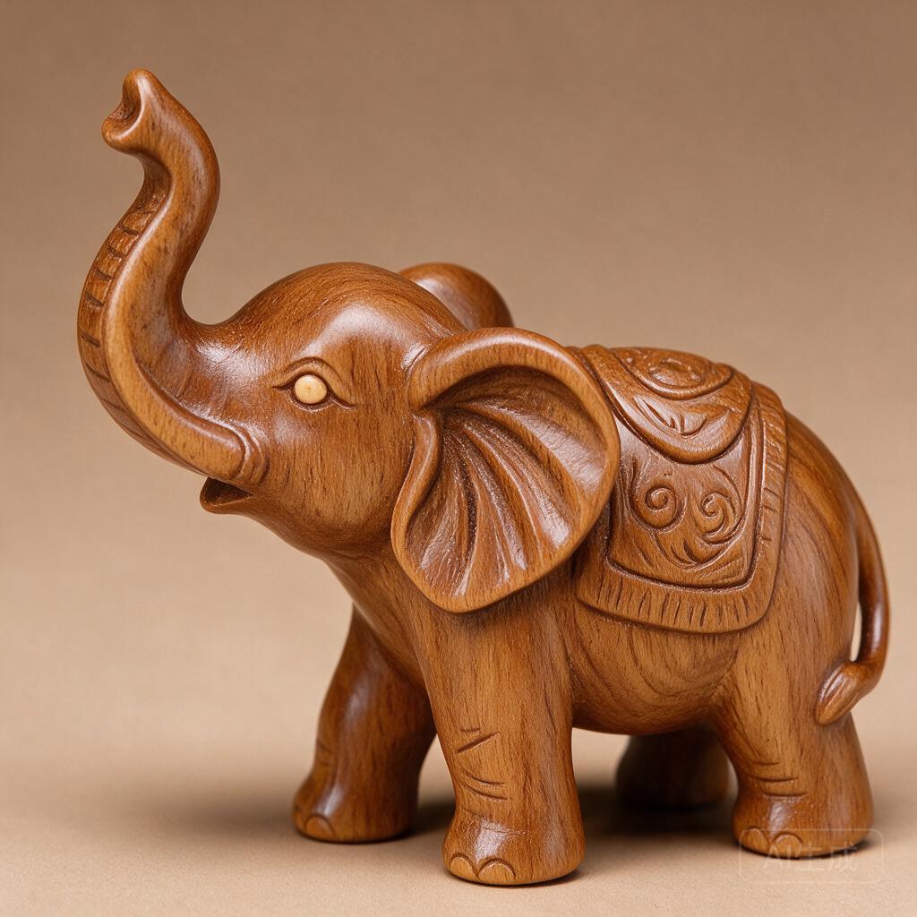 Carved Elephant Trunk Desk Charm - Image 2