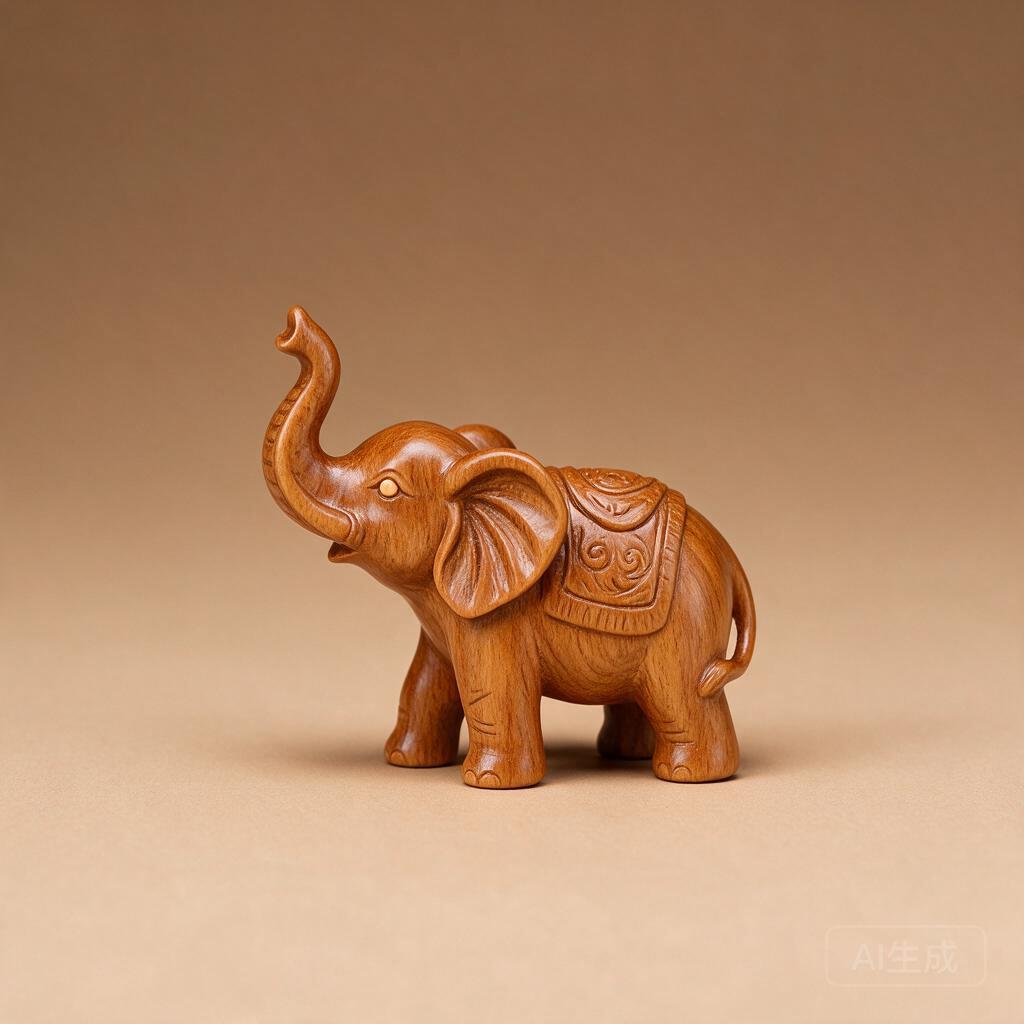 Carved Elephant Trunk Desk Charm