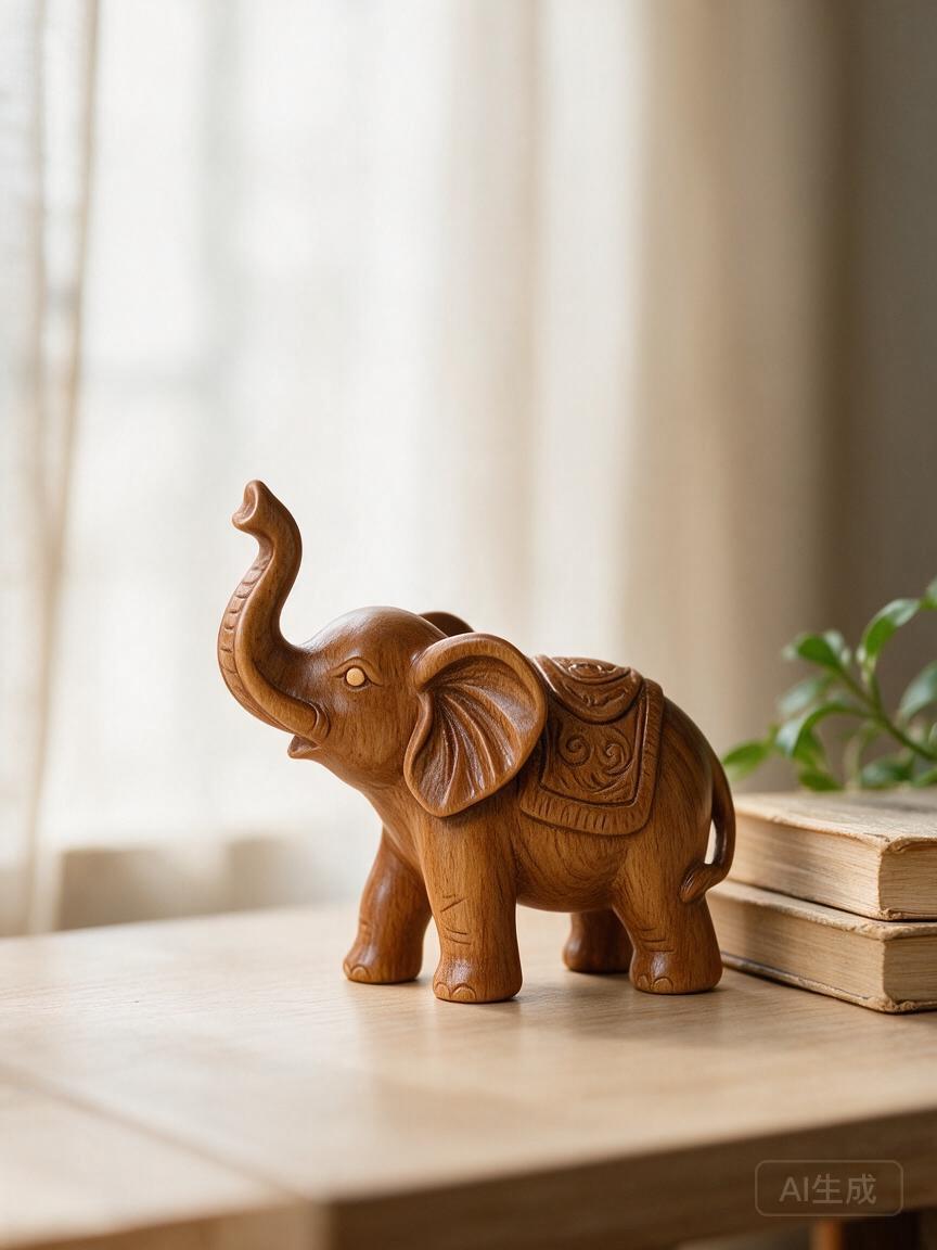Carved Elephant Trunk Desk Charm - Image 3