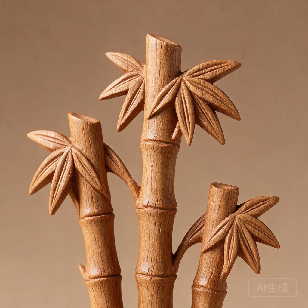 Carved Lucky Bamboo Figurine - Image 2