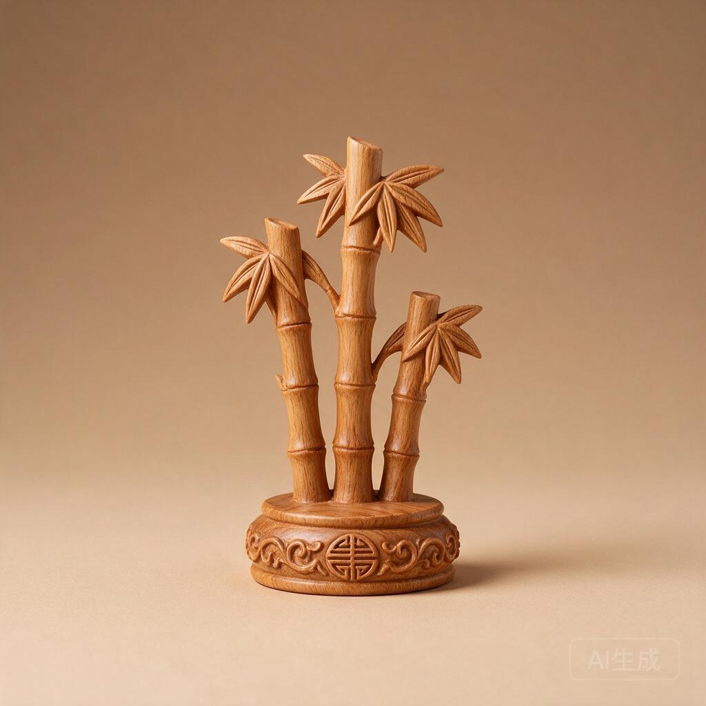 Carved Lucky Bamboo Figurine