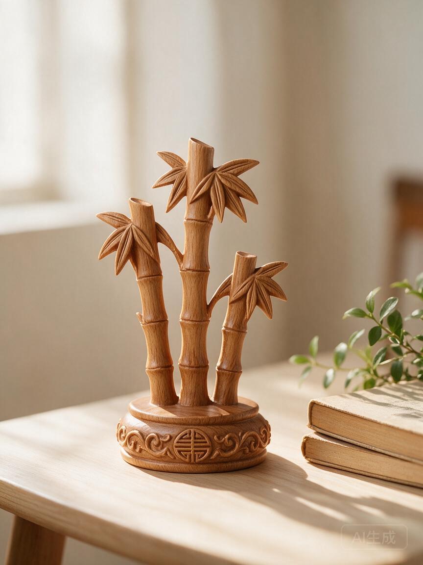 Carved Lucky Bamboo Figurine - Image 3