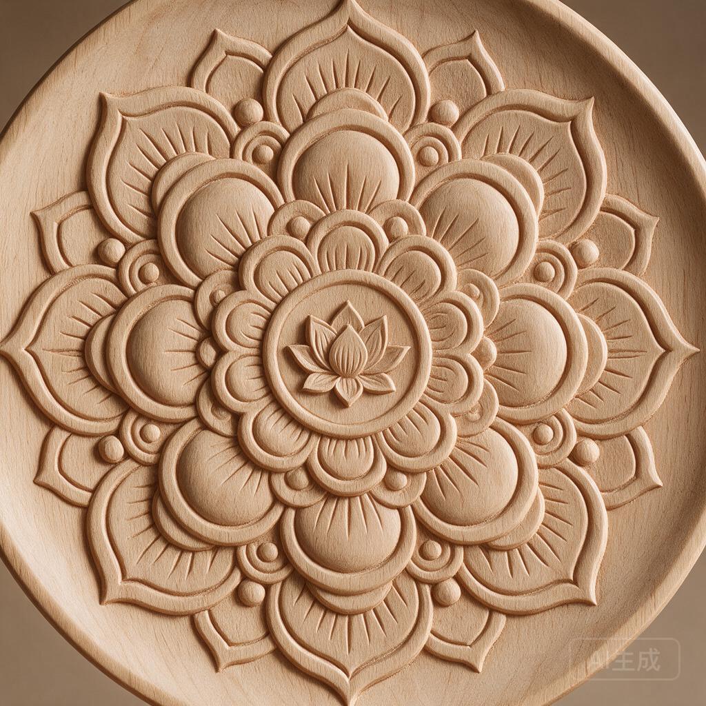 Carved Mandala Wood Wall Hanging - Image 2