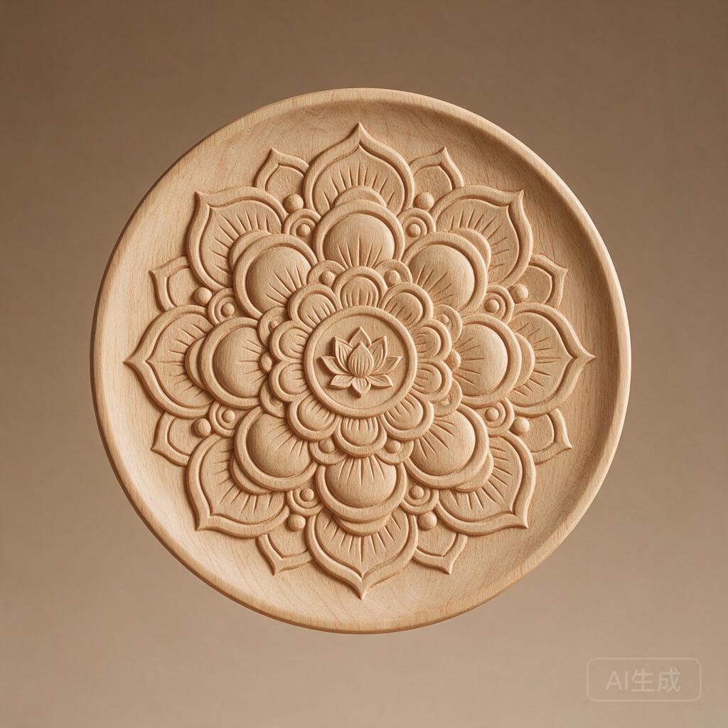 Carved Mandala Wood Wall Hanging