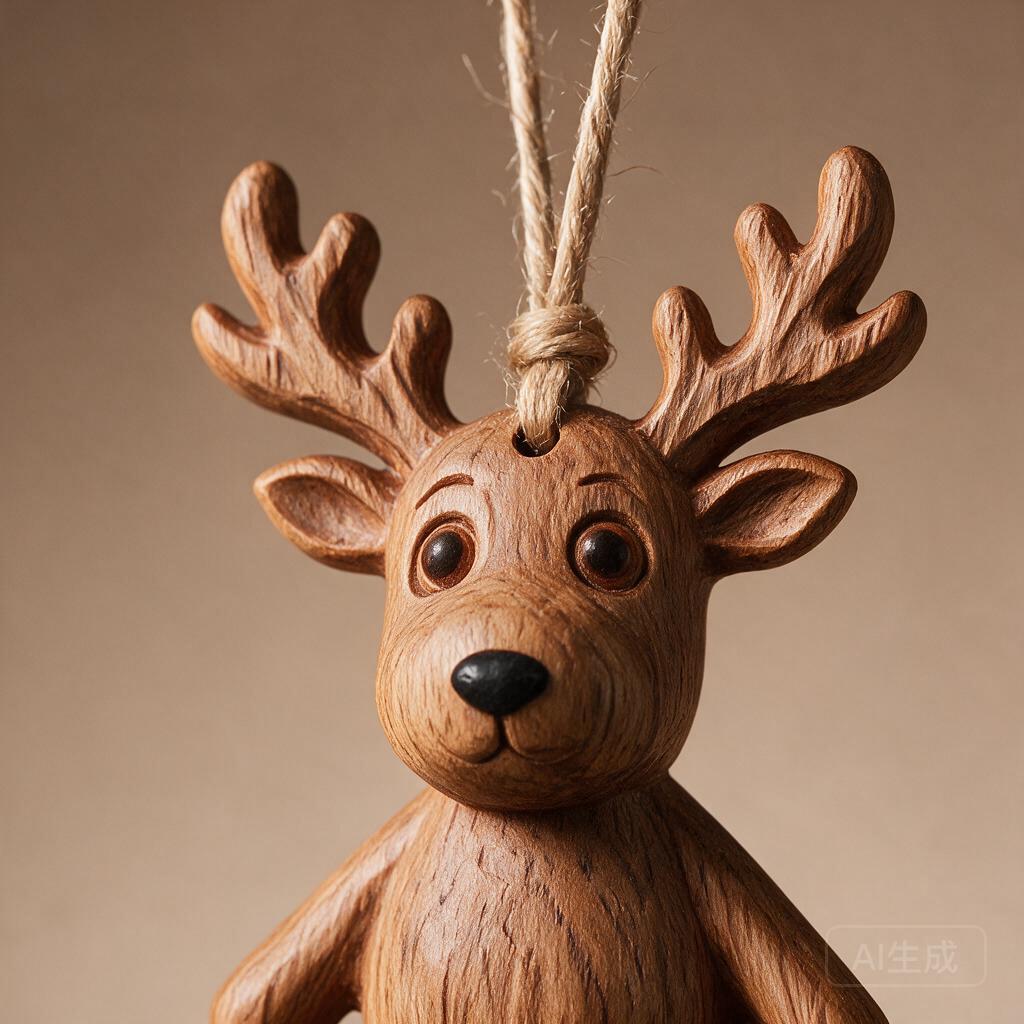Carved Reindeer Ornament - Image 2