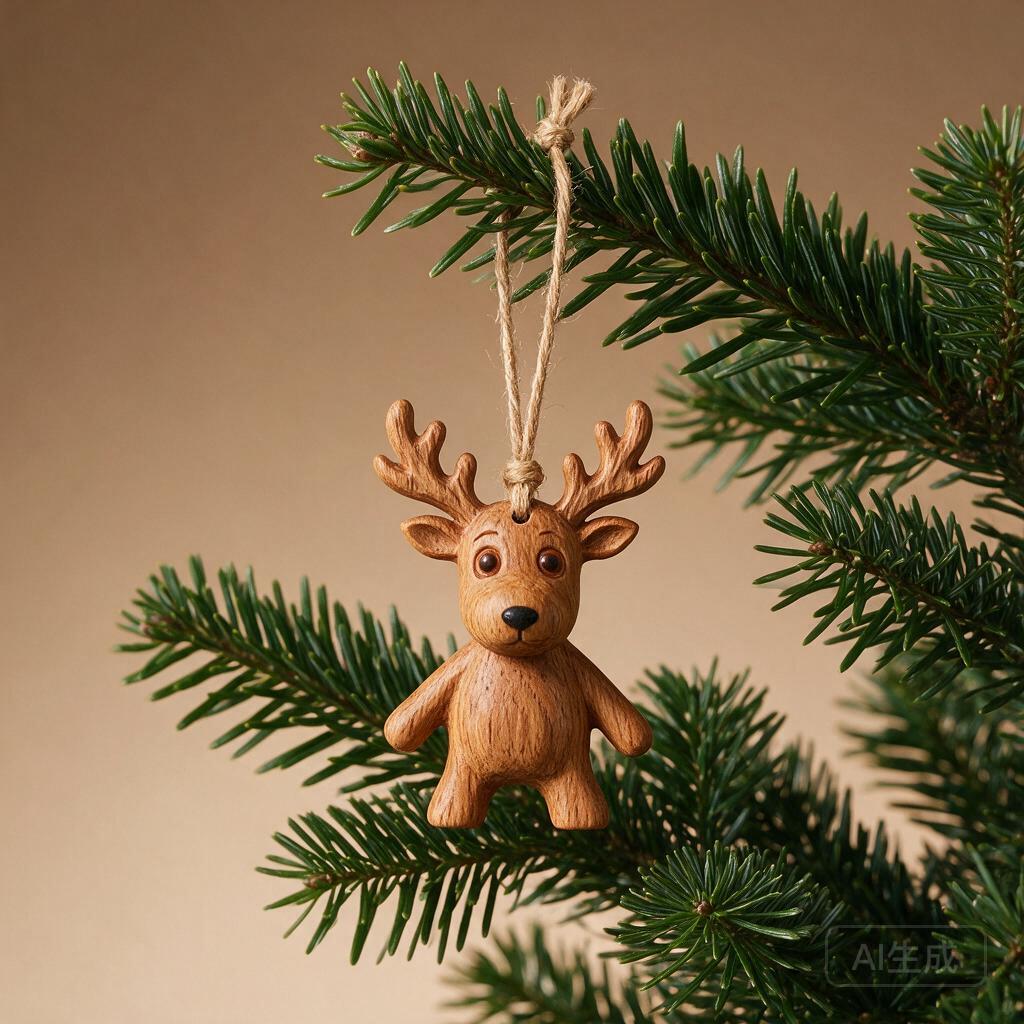 Carved Reindeer Ornament