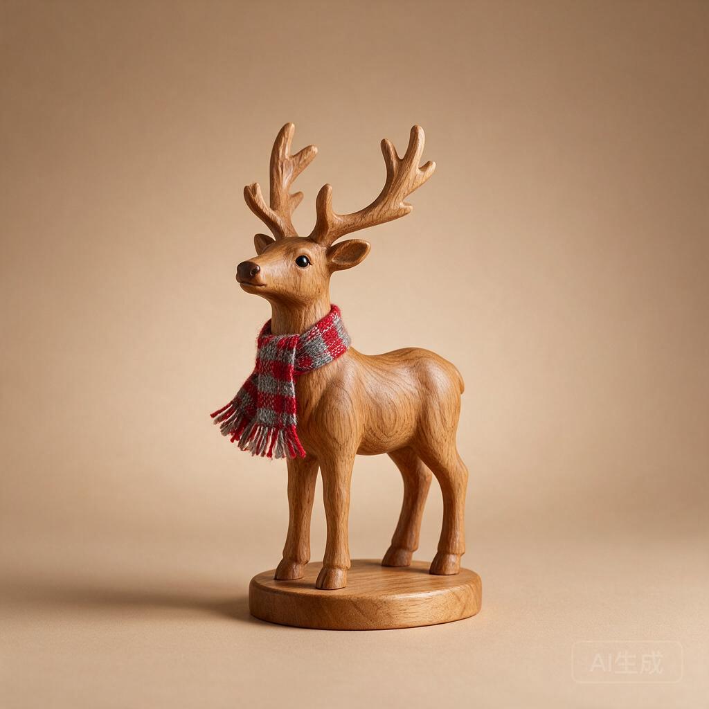 Carved Reindeer Table Piece