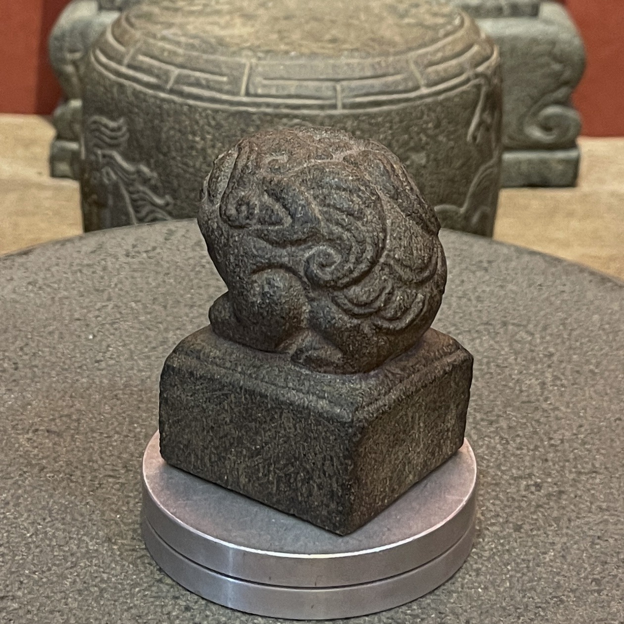 Carved Stone Lion-Knob Seal