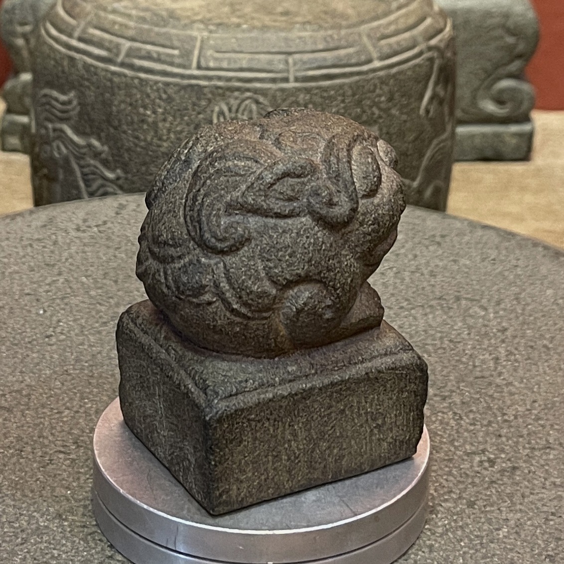 Carved Stone Lion-Knob Seal
