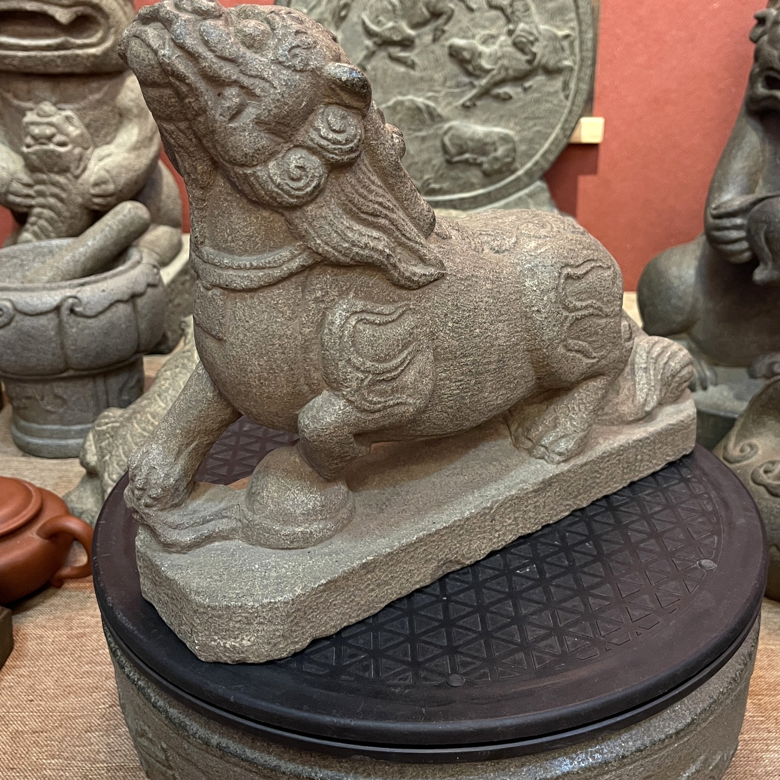 Carved Stone Pixiu Looking Skyward