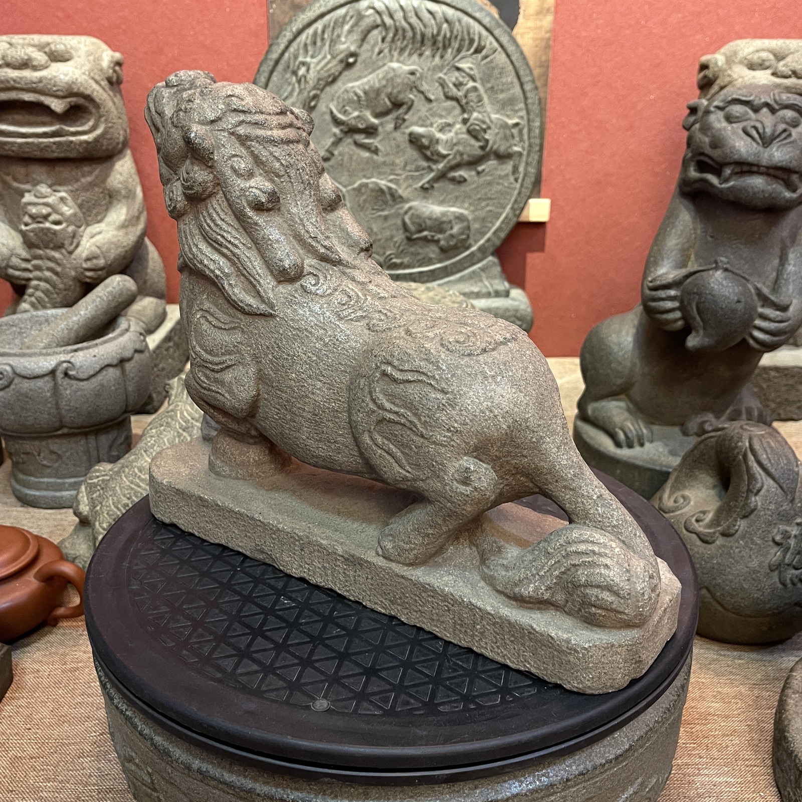 Carved Stone Pixiu Looking Skyward
