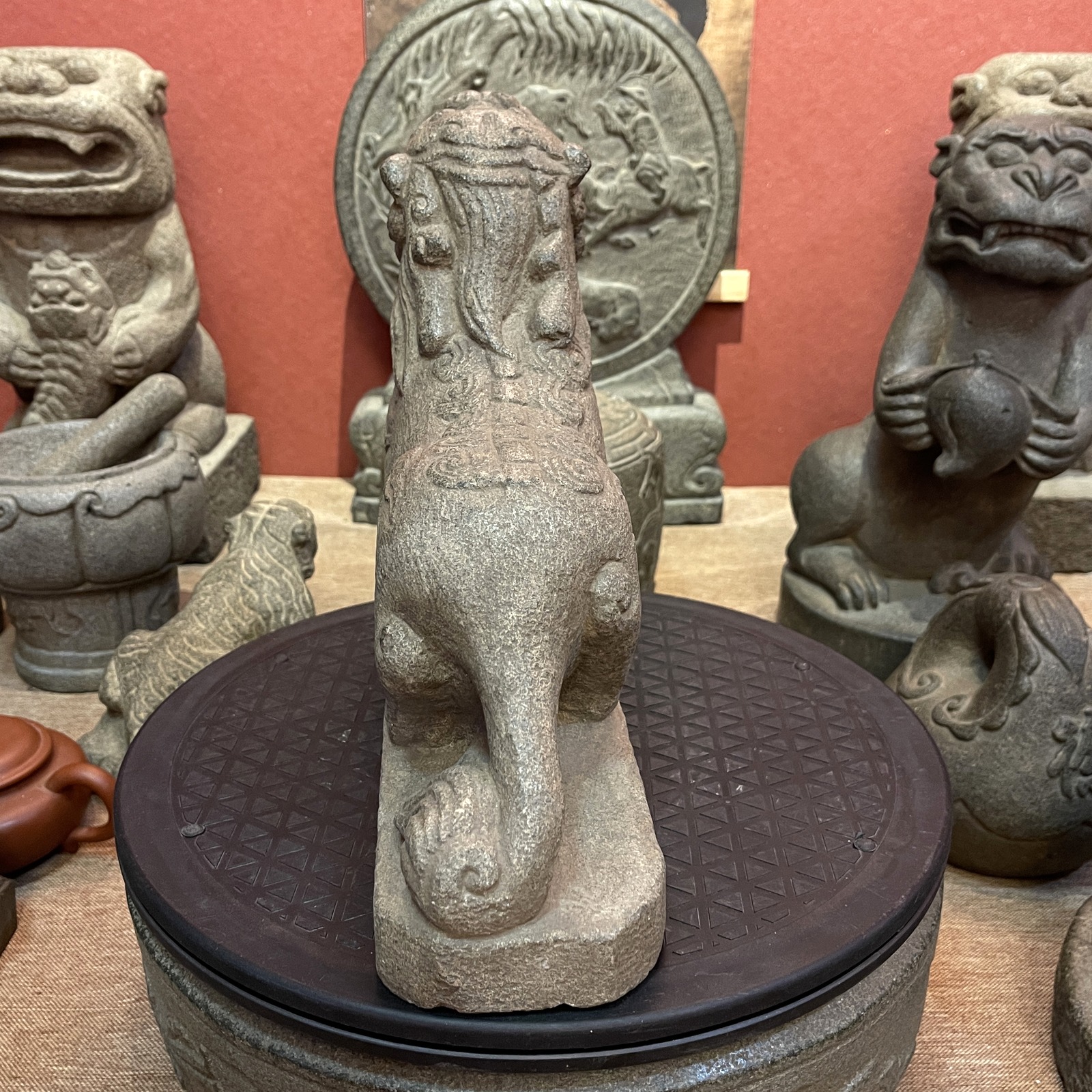 Carved Stone Pixiu Looking Skyward