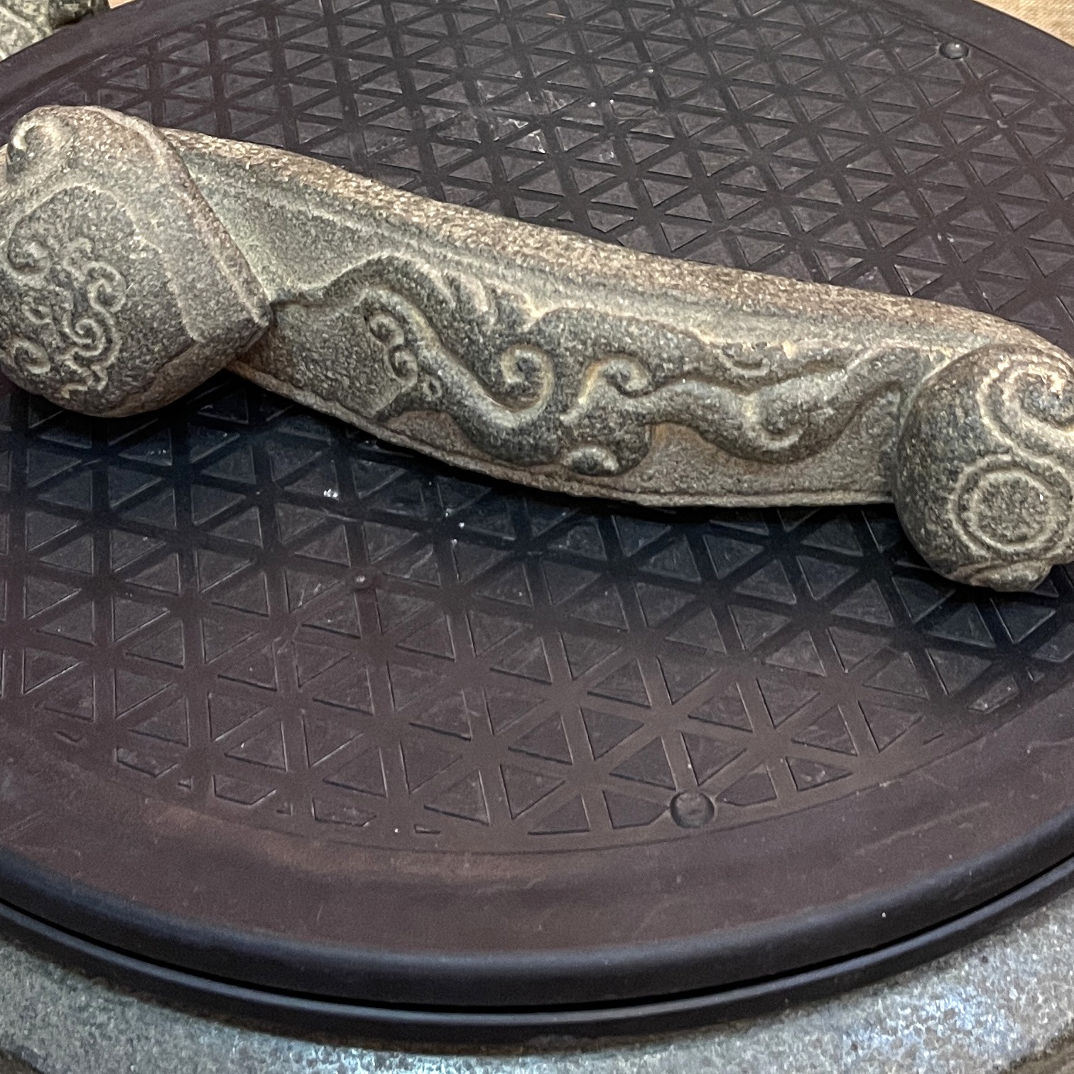 Carved Stone Ruyi Sceptre