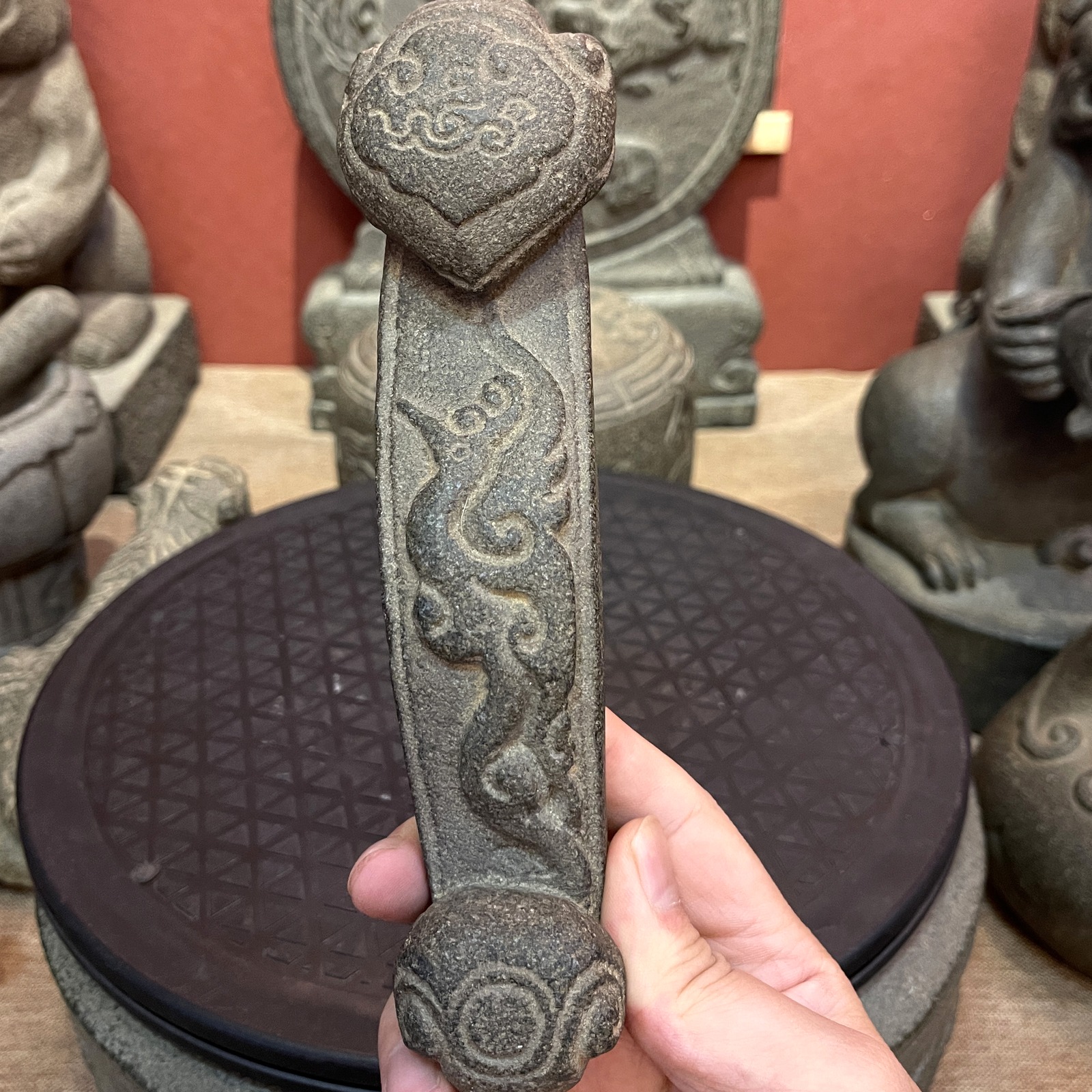 Carved Stone Ruyi Sceptre