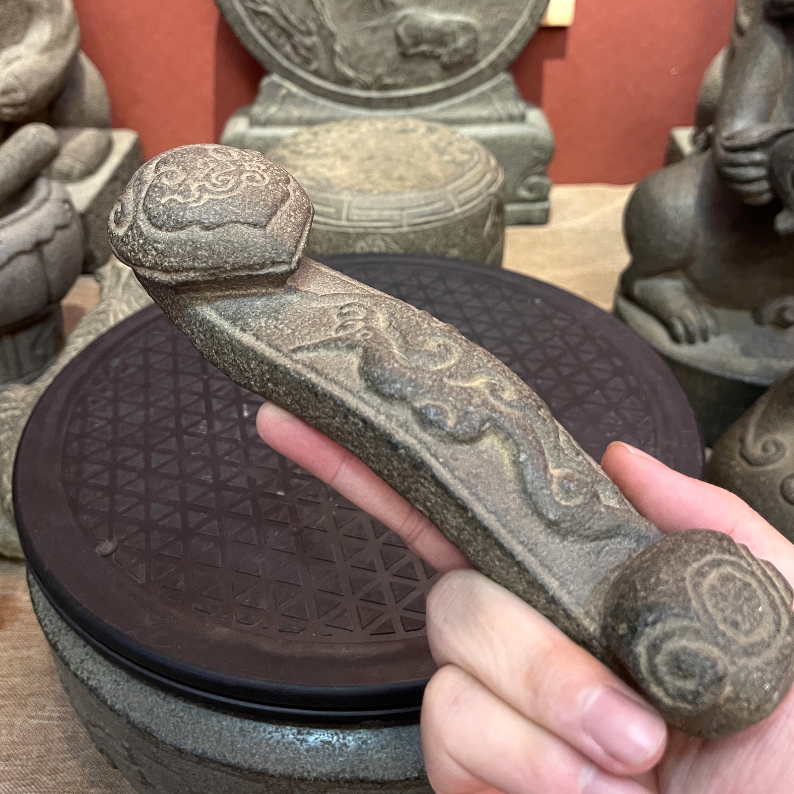 Carved Stone Ruyi Sceptre