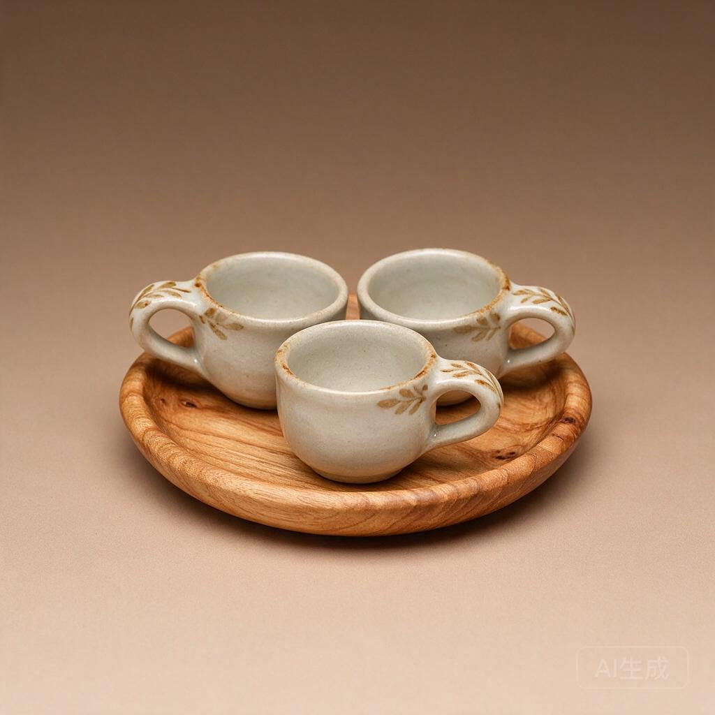 Carved Wooden Cup Tray