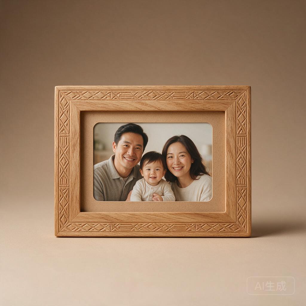 Carved Wooden Photograph Frame