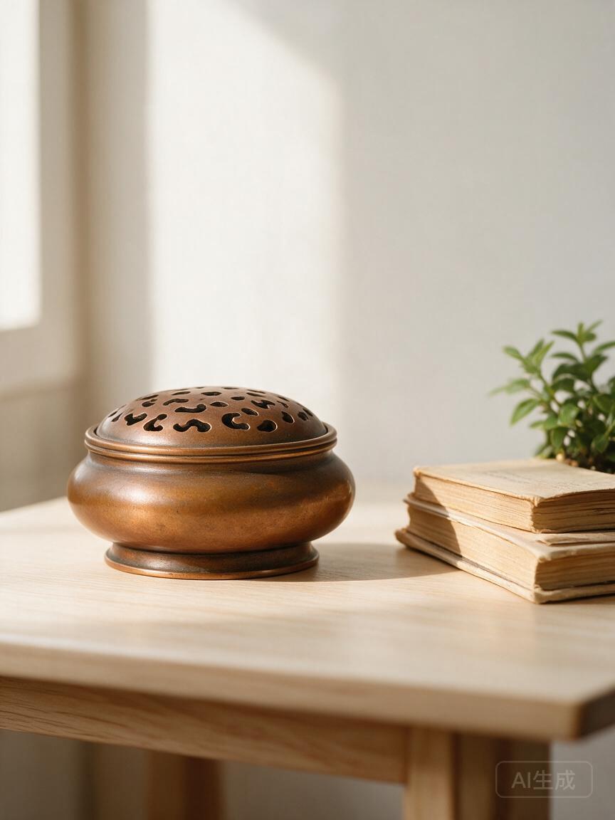 Copper Incense Burner with Cover - Image 3
