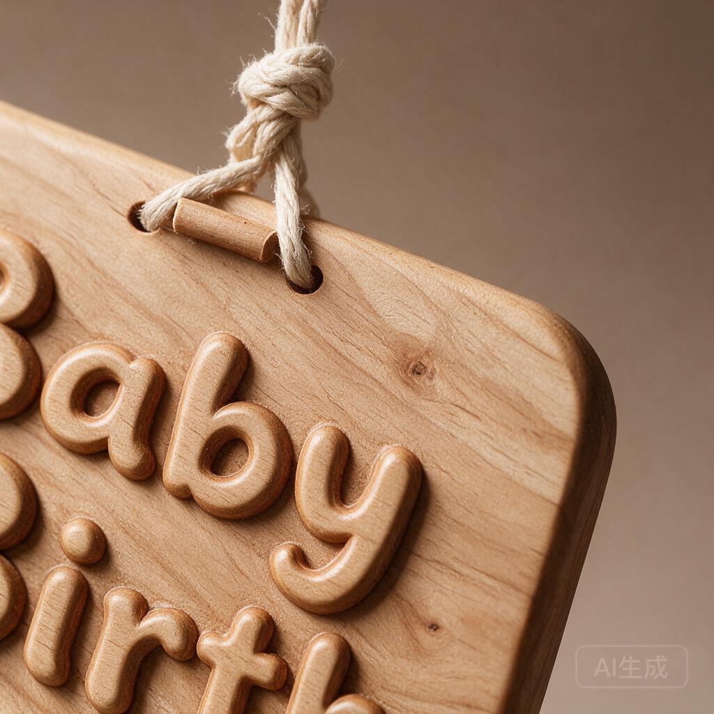 Custom Baby Gift Wood Carving - Image 2