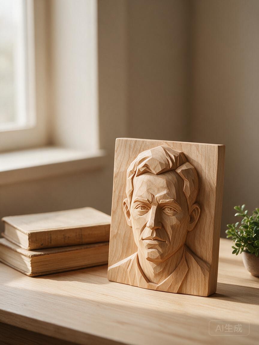 Custom Portrait Wood Carving - Image 3