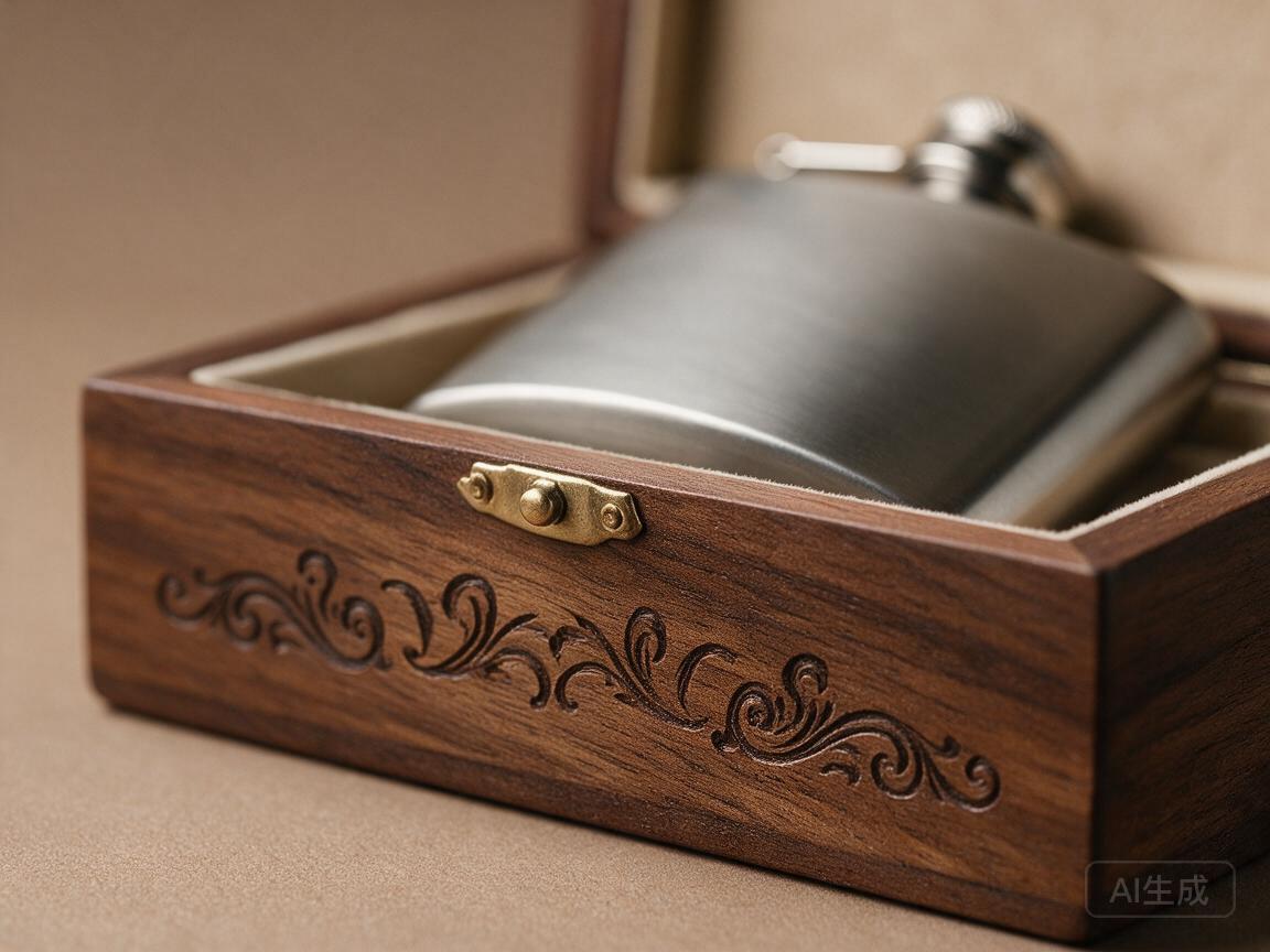 Engraved Flask Wood Case - Image 2