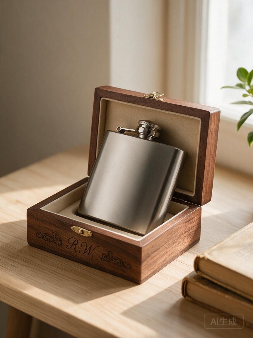 Engraved Flask Wood Case - Image 3