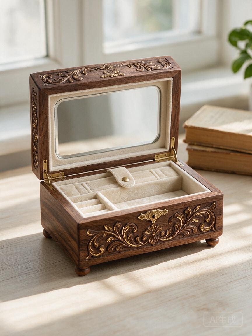 Engraved Wooden Jewelry Box - Image 3