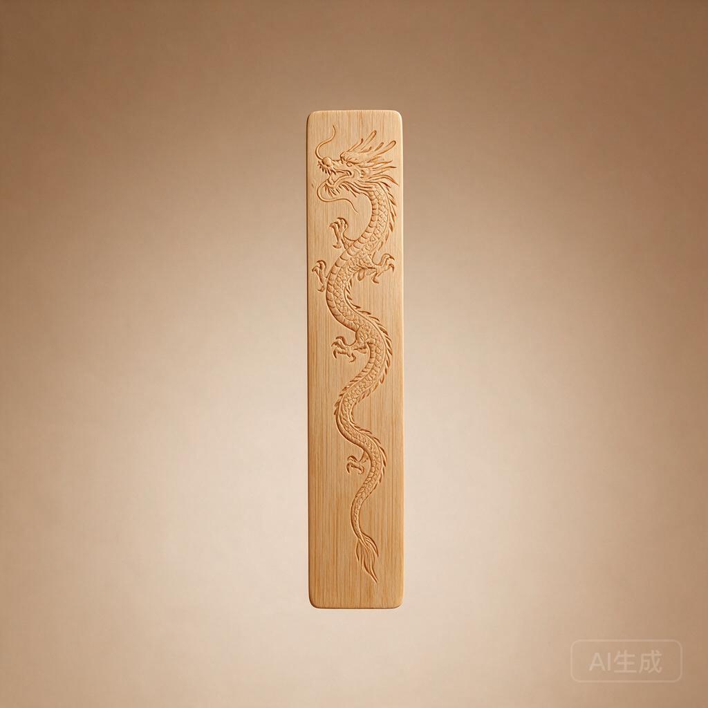 Hand Carved Dragon Wooden Bookmark
