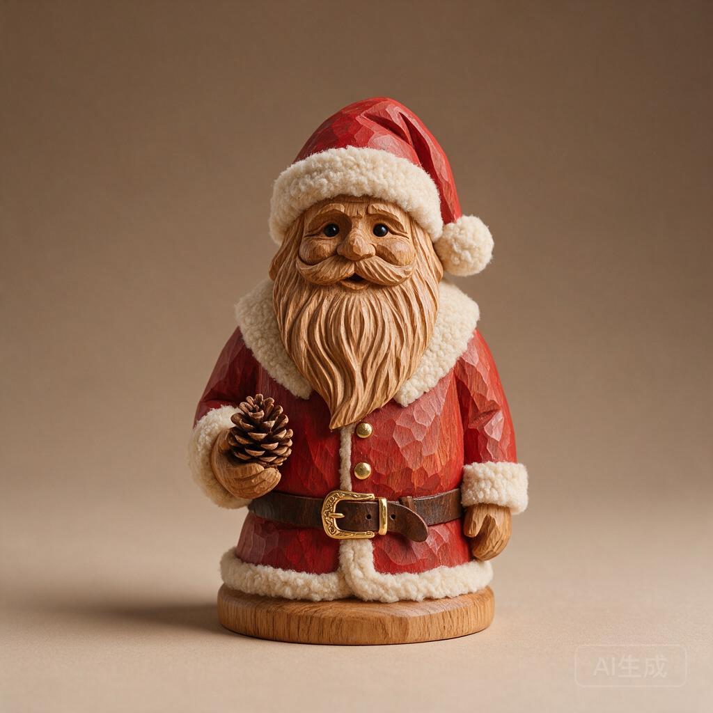 Hand-carved Santa Centerpiece