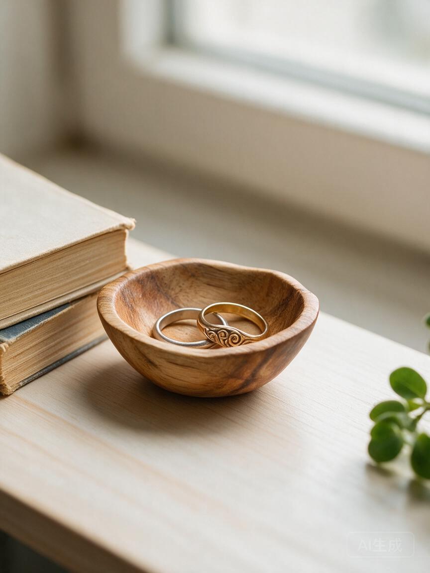 Hand-carved Wooden Keepsake Bowl - Image 3