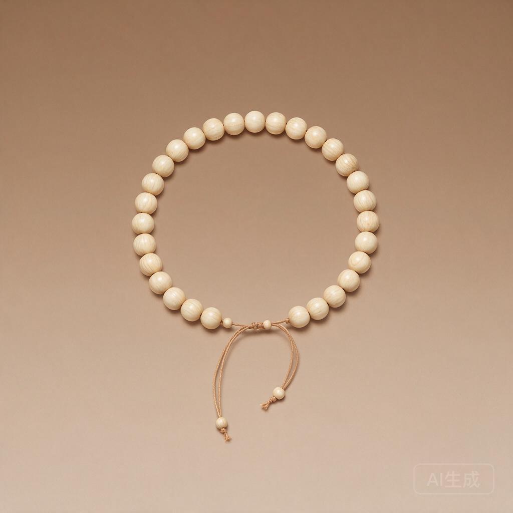White Sandalwood Bead Necklace