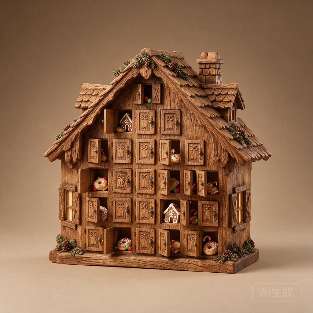 Wooden Advent House Display