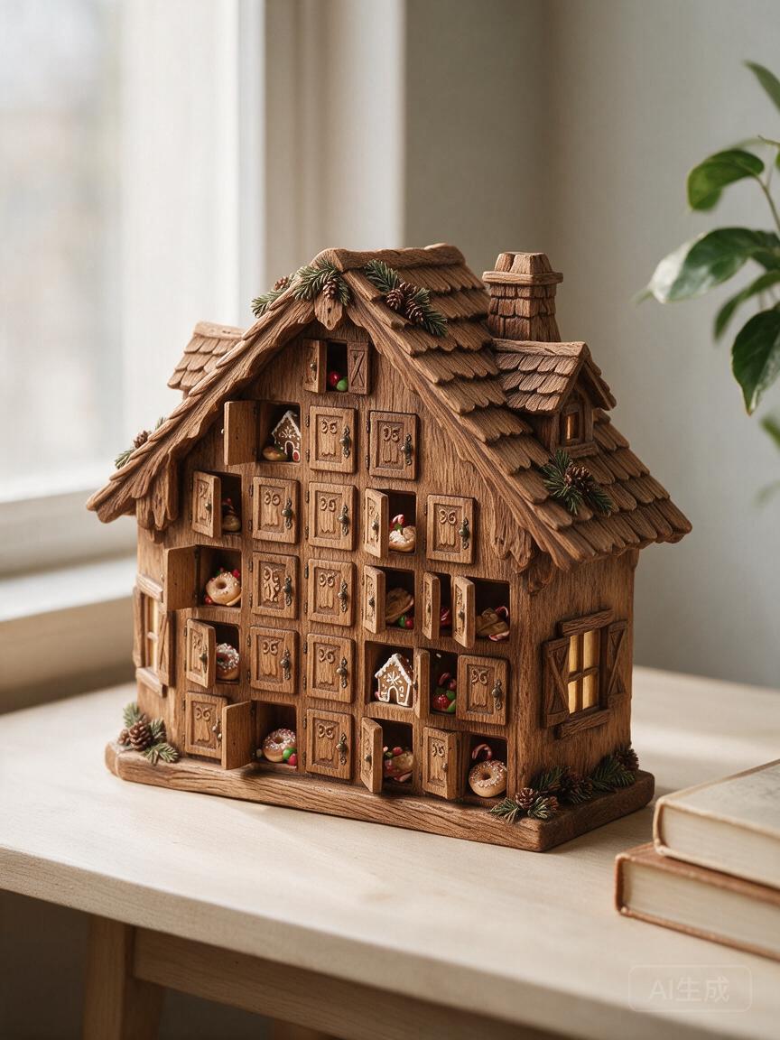 Wooden Advent House Display - Image 3