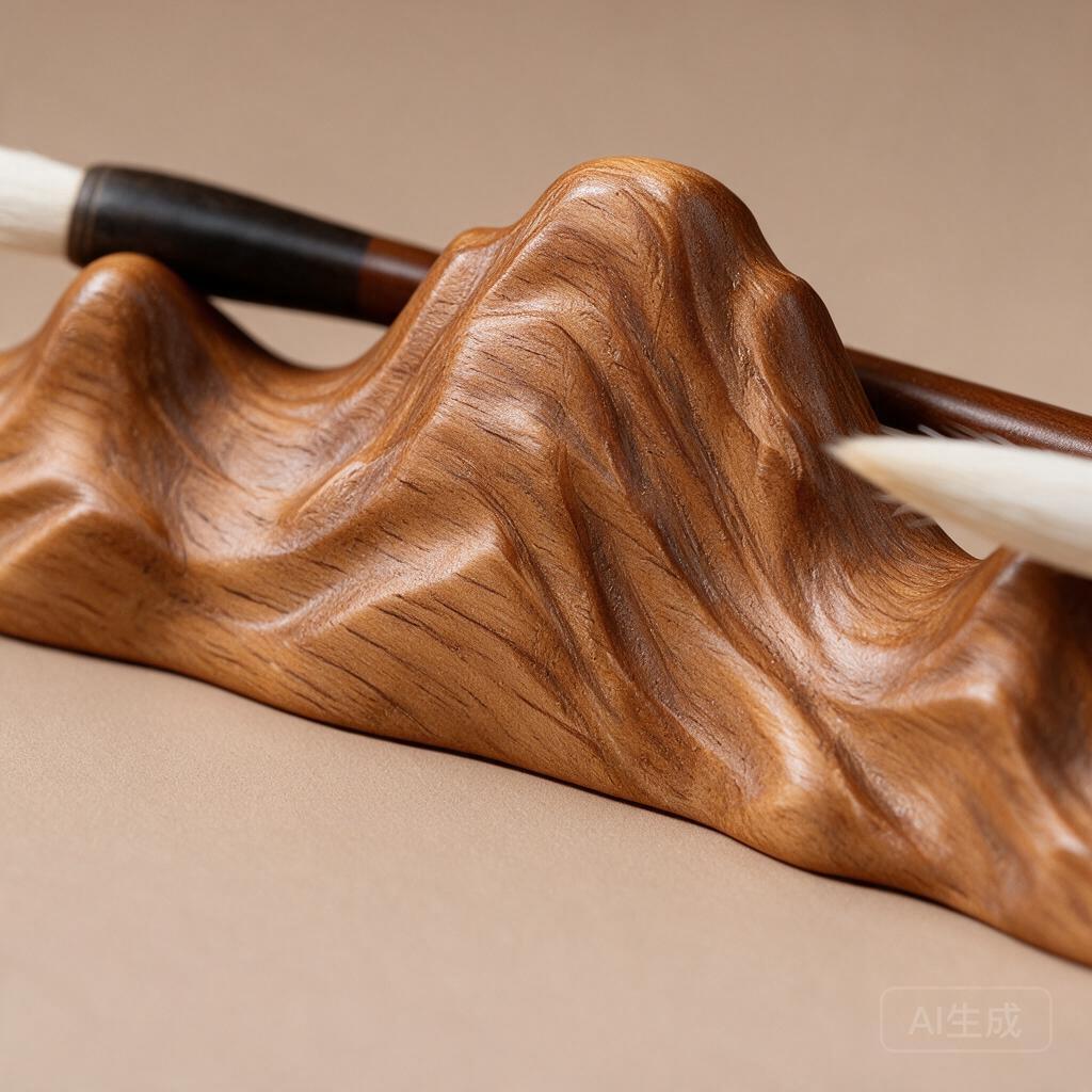 Wooden Calligraphy Brush Rest - Image 2