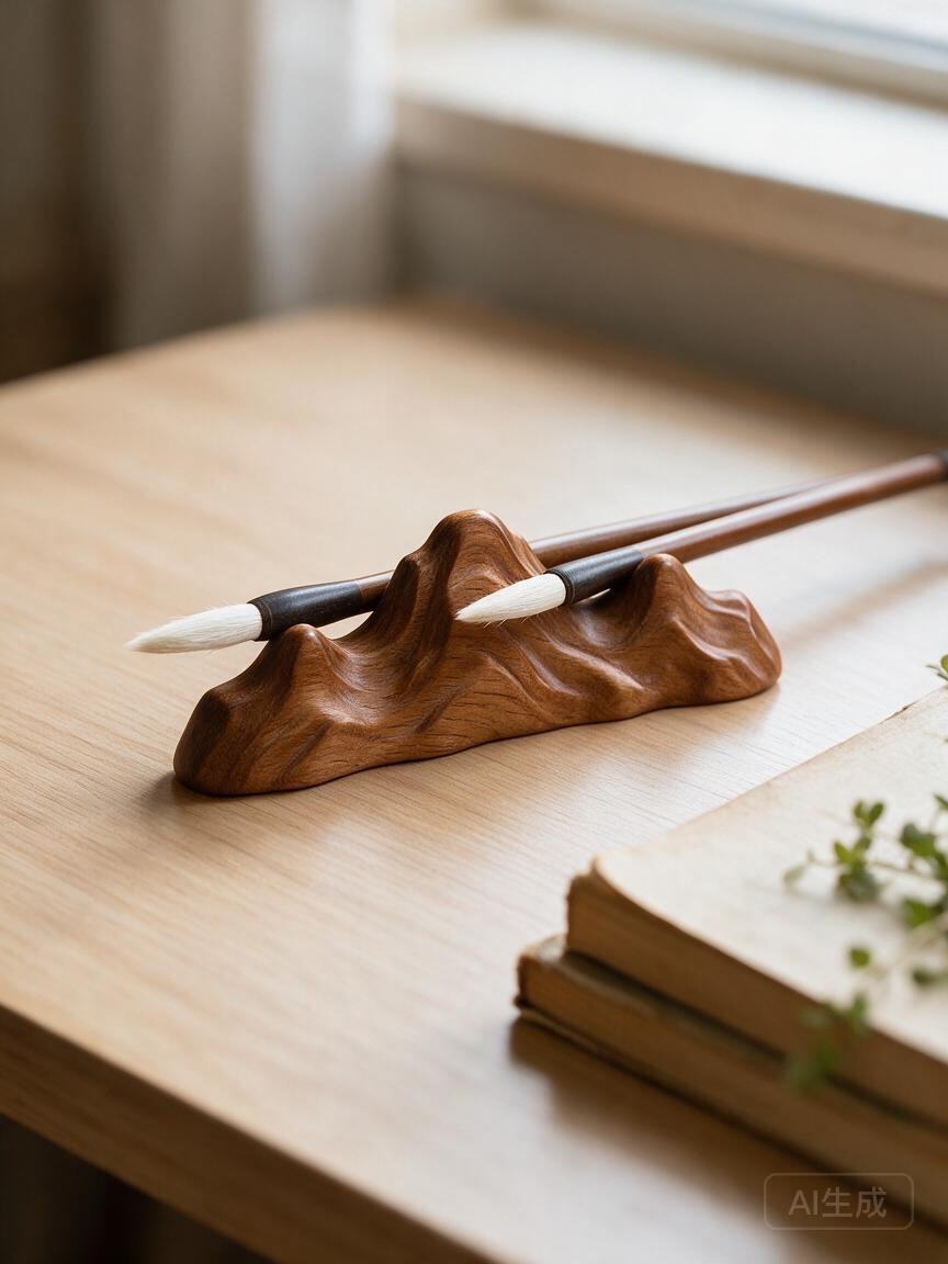 Wooden Calligraphy Brush Rest - Image 3