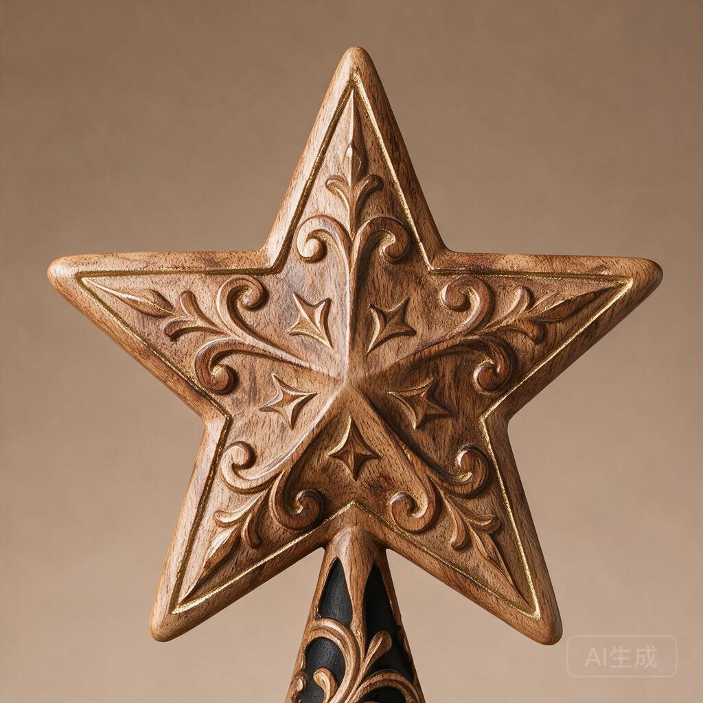 Wooden Christmas Tree Topper - Image 2