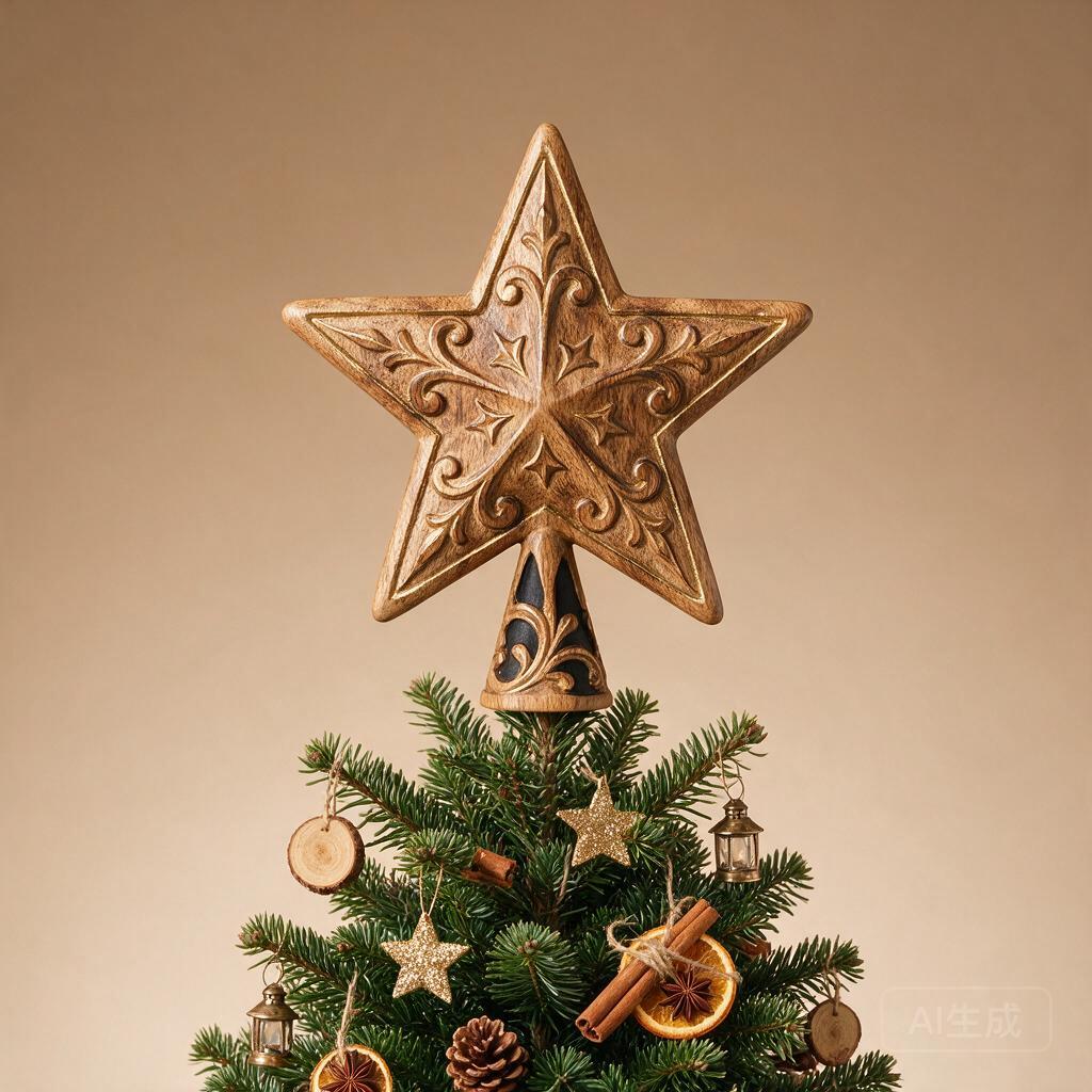 Wooden Christmas Tree Topper