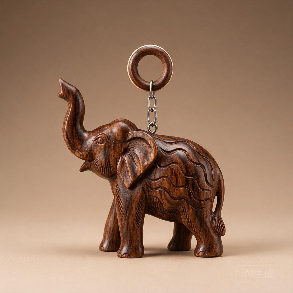 Wooden Elephant Trunk Wall Charm