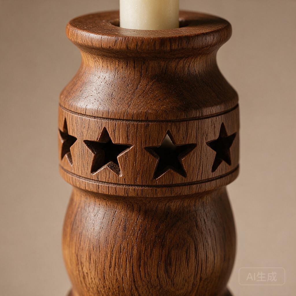 Wooden Holiday Candle Holder - Image 2