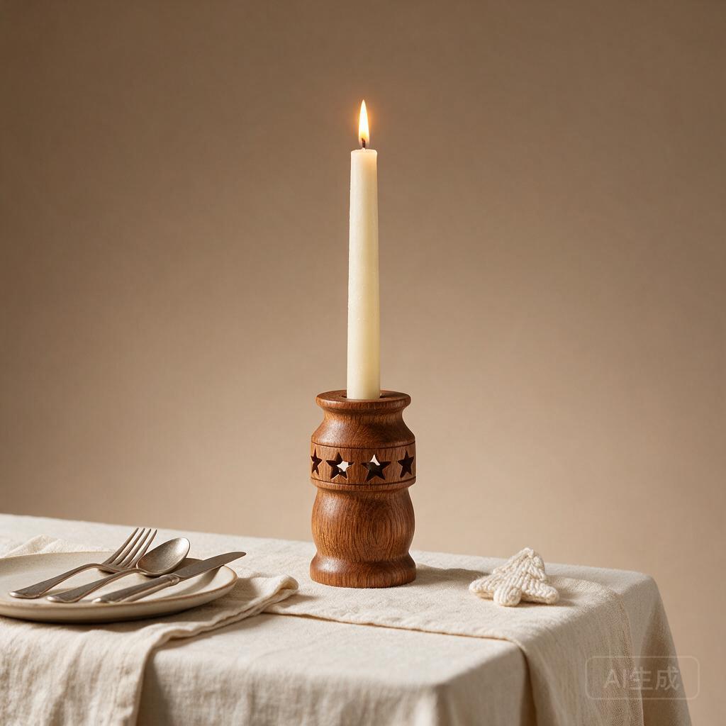 Wooden Holiday Candle Holder