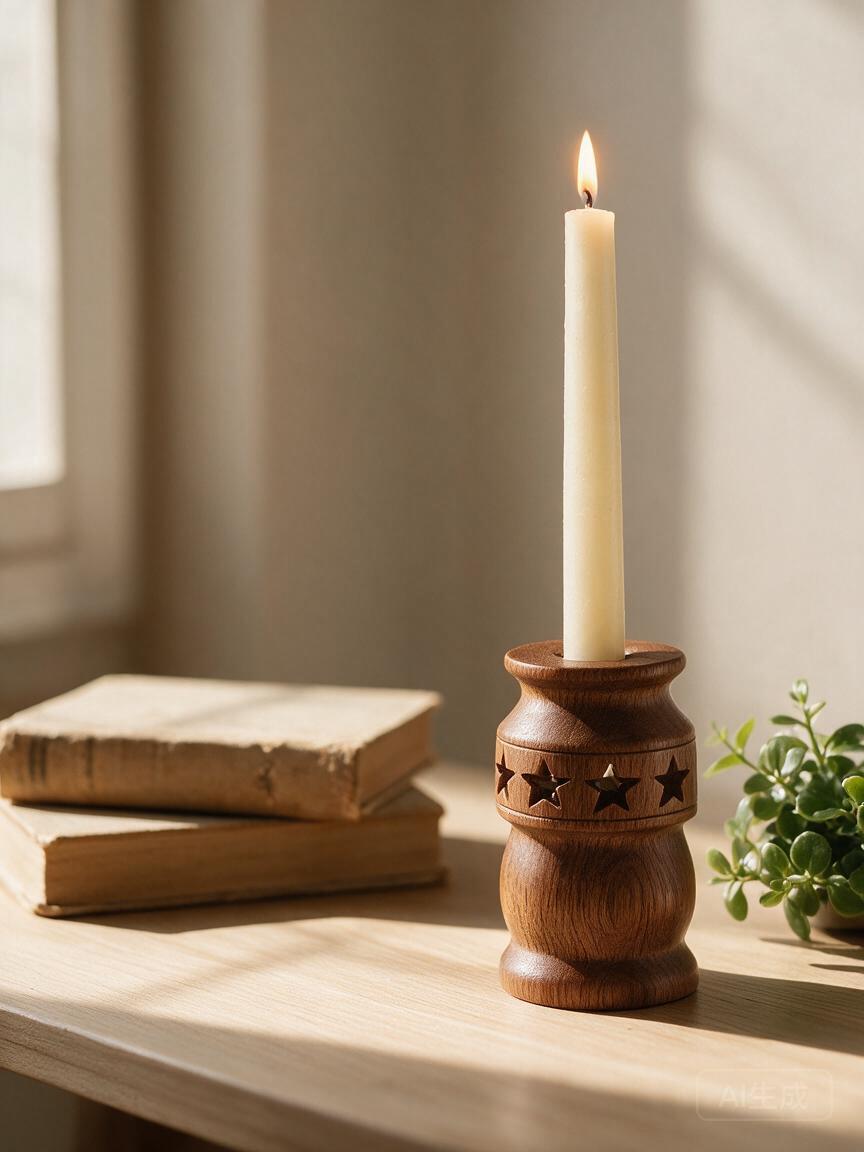 Wooden Holiday Candle Holder - Image 3