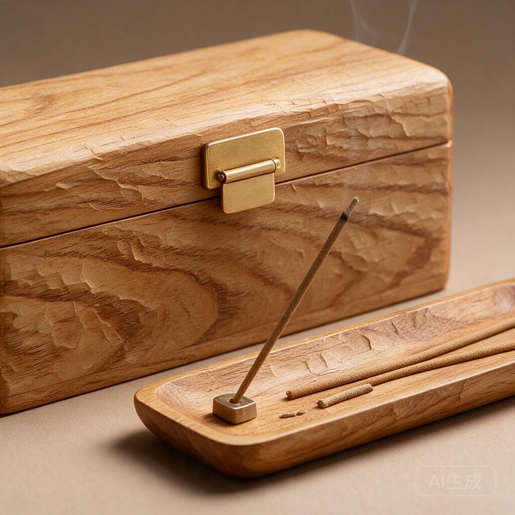 Wooden Incense Box with Tray - Image 2
