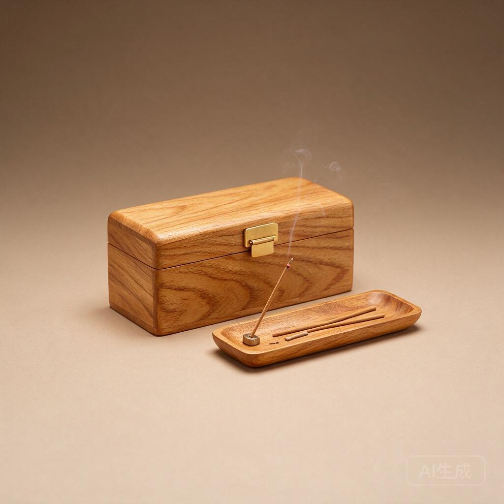 Wooden Incense Box with Tray