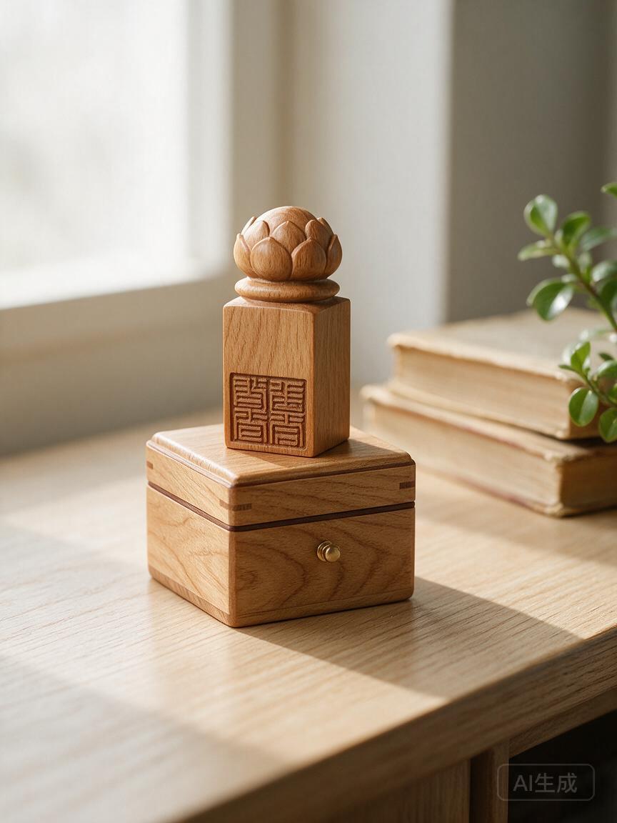 Wooden Seal Stamp & Box - Image 3